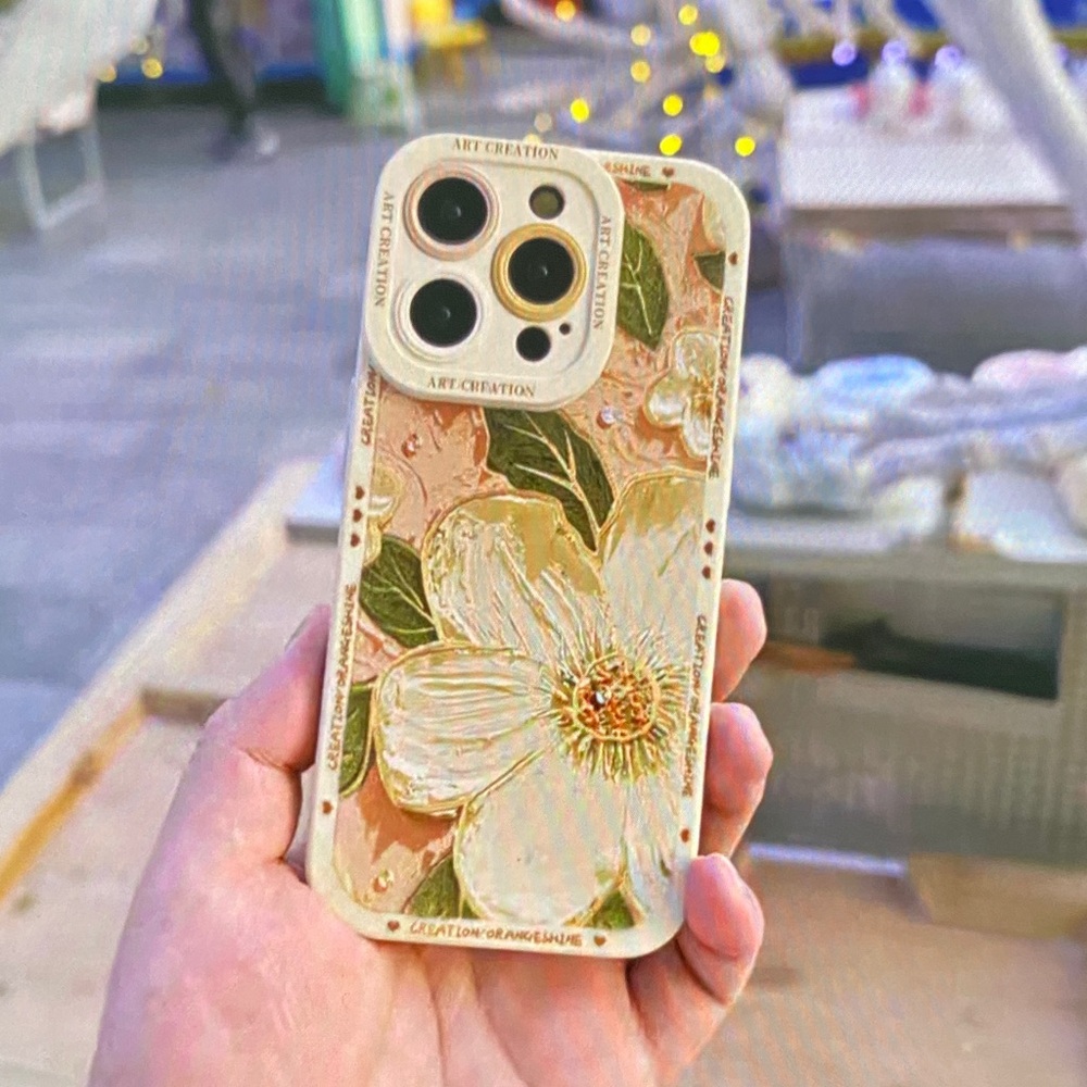 Floral Phone Case - Gold and Green